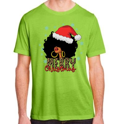 Merry Christmas Afro Black Leopard Christmas Pajamas Cute Gift Adult ChromaSoft Performance T-Shirt