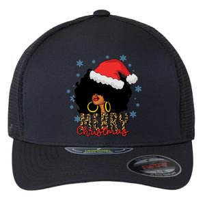 Merry Christmas Afro Black Leopard Christmas Pajamas Cute Gift Flexfit Unipanel Trucker Cap