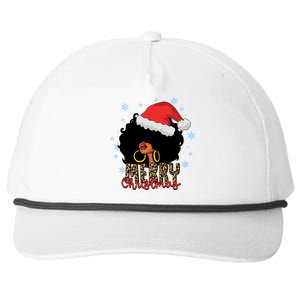 Merry Christmas Afro Black Leopard Christmas Pajamas Cute Gift Snapback Five-Panel Rope Hat