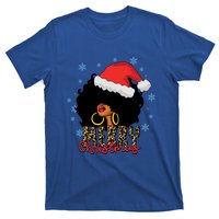 Merry Christmas Afro Black Leopard Christmas Pajamas Cute Gift T-Shirt