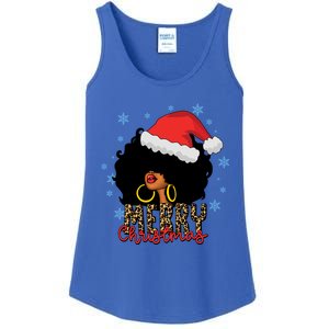 Merry Christmas Afro Black Leopard Christmas Pajamas Cute Gift Ladies Essential Tank