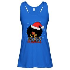 Merry Christmas Afro Black Leopard Christmas Pajamas Cute Gift Ladies Essential Flowy Tank