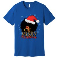 Merry Christmas Afro Black Leopard Christmas Pajamas Cute Gift Premium T-Shirt