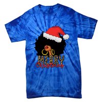 Merry Christmas Afro Black Leopard Christmas Pajamas Cute Gift Tie-Dye T-Shirt