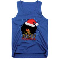 Merry Christmas Afro Black Leopard Christmas Pajamas Cute Gift Tank Top