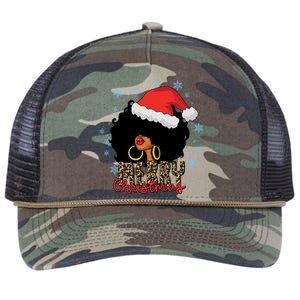 Merry Christmas Afro Black Leopard Christmas Pajamas Cute Gift Retro Rope Trucker Hat Cap