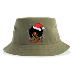 Merry Christmas Afro Black Leopard Christmas Pajamas Cute Gift Sustainable Bucket Hat