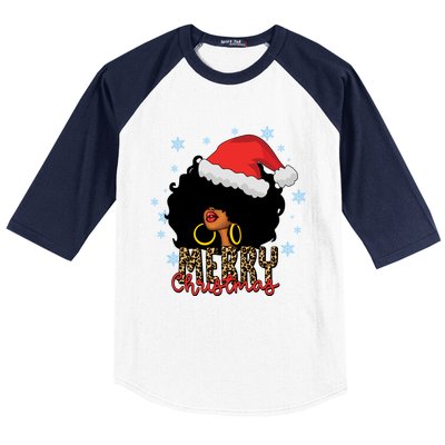 Merry Christmas Afro Black Leopard Christmas Pajamas Cute Gift Baseball Sleeve Shirt