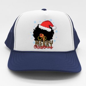 Merry Christmas Afro Black Leopard Christmas Pajamas Cute Gift Trucker Hat