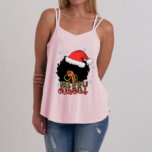 Merry Christmas Afro Black Leopard Christmas Pajamas Cute Gift Women's Strappy Tank