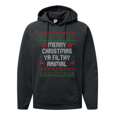 Merry Christmas Animal Filthy Ya Xmas Family Pajama Performance Fleece Hoodie