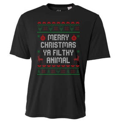 Merry Christmas Animal Filthy Ya Xmas Family Pajama Cooling Performance Crew T-Shirt