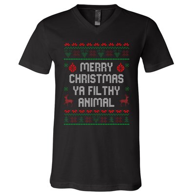 Merry Christmas Animal Filthy Ya Xmas Family Pajama V-Neck T-Shirt