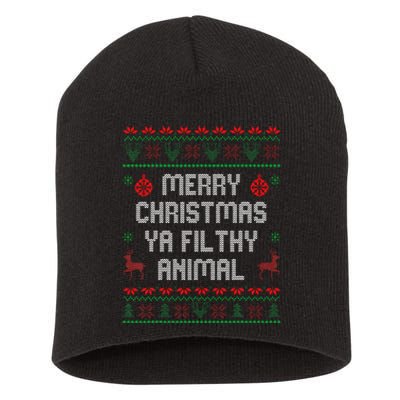 Merry Christmas Animal Filthy Ya Xmas Family Pajama Short Acrylic Beanie