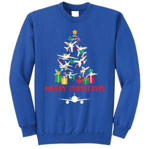 Merry Christmas Airplane Xmas Tree Aviation Christmas Pilot Gift Sweatshirt