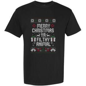 Merry Christmas Animal Filthy Ya Xmas Pajama Ugly Sweater Garment-Dyed Heavyweight T-Shirt