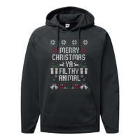 Merry Christmas Animal Filthy Ya Xmas Pajama Ugly Sweater Performance Fleece Hoodie