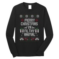 Merry Christmas Animal Filthy Ya Xmas Pajama Ugly Sweater Long Sleeve Shirt