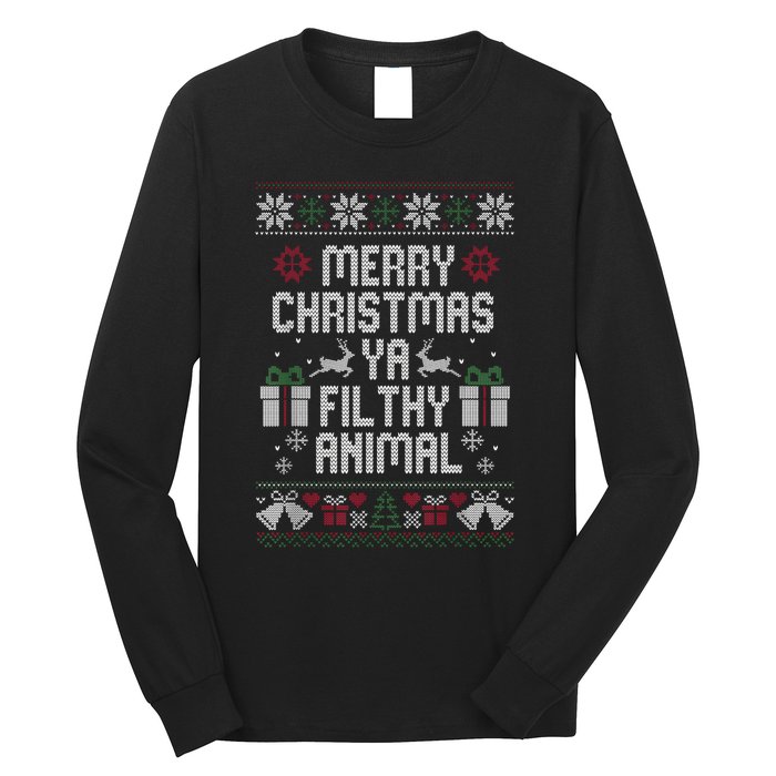 Merry Christmas Animal Filthy Ya Xmas Pajama Ugly Sweater Long Sleeve Shirt