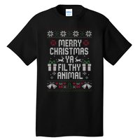 Merry Christmas Animal Filthy Ya Xmas Pajama Ugly Sweater Tall T-Shirt