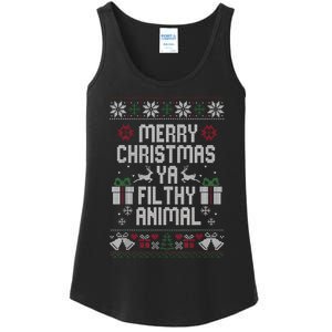 Merry Christmas Animal Filthy Ya Xmas Pajama Ugly Sweater Ladies Essential Tank