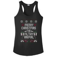 Merry Christmas Animal Filthy Ya Xmas Pajama Ugly Sweater Ladies PosiCharge Competitor Racerback Tank