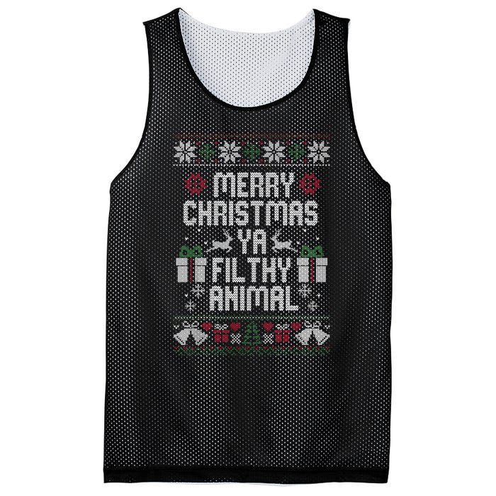 Merry Christmas Animal Filthy Ya Xmas Pajama Ugly Sweater Mesh Reversible Basketball Jersey Tank