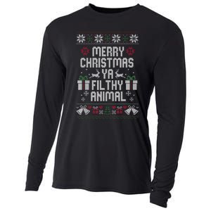 Merry Christmas Animal Filthy Ya Xmas Pajama Ugly Sweater Cooling Performance Long Sleeve Crew