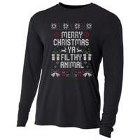 Merry Christmas Animal Filthy Ya Xmas Pajama Ugly Sweater Cooling Performance Long Sleeve Crew