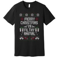 Merry Christmas Animal Filthy Ya Xmas Pajama Ugly Sweater Premium T-Shirt