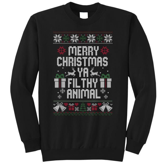 Merry Christmas Animal Filthy Ya Xmas Pajama Ugly Sweater Tall Sweatshirt