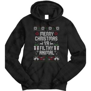 Merry Christmas Animal Filthy Ya Xmas Pajama Ugly Sweater Tie Dye Hoodie