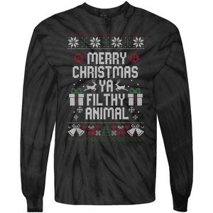 Merry Christmas Animal Filthy Ya Xmas Pajama Ugly Sweater Tie-Dye Long Sleeve Shirt