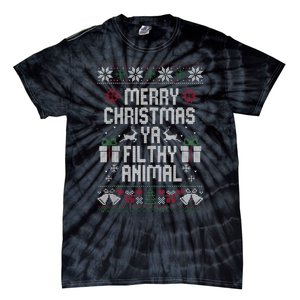 Merry Christmas Animal Filthy Ya Xmas Pajama Ugly Sweater Tie-Dye T-Shirt