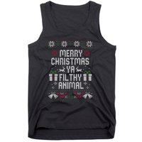 Merry Christmas Animal Filthy Ya Xmas Pajama Ugly Sweater Tank Top