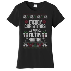 Merry Christmas Animal Filthy Ya Xmas Pajama Ugly Sweater Women's T-Shirt