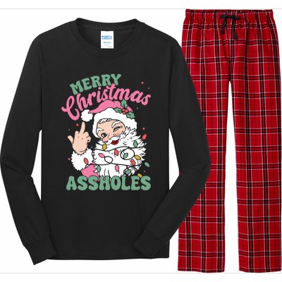 Merry Christmas Assholes Funny Long Sleeve Pajama Set