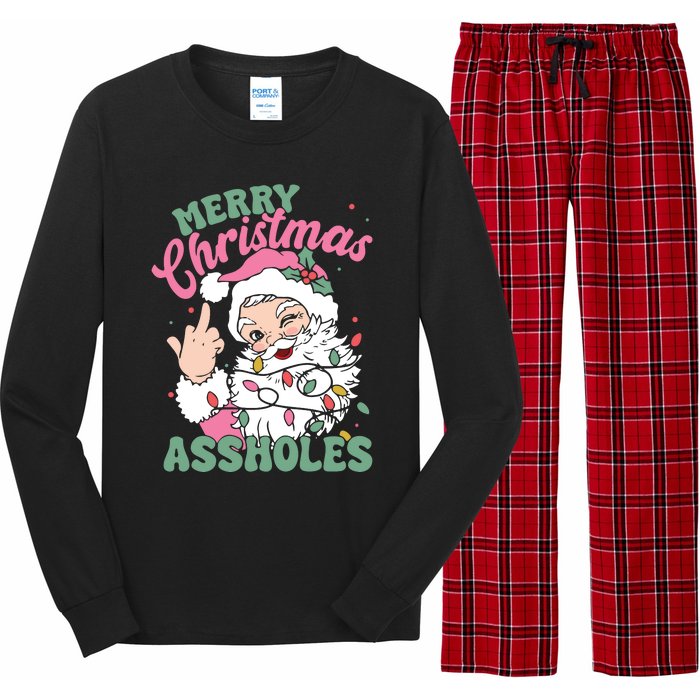 Merry Christmas Assholes Funny Long Sleeve Pajama Set