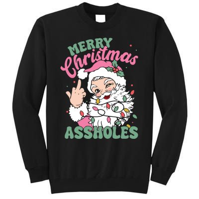 Merry Christmas Assholes Funny Tall Sweatshirt