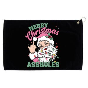 Merry Christmas Assholes Funny Grommeted Golf Towel