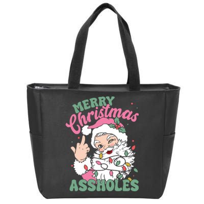 Merry Christmas Assholes Funny Zip Tote Bag