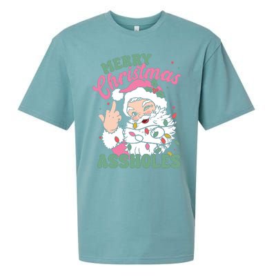 Merry Christmas Assholes Funny Sueded Cloud Jersey T-Shirt