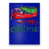 Merry Christmas Airplane Christmas Tree Pilot Xmas Funny Gift Poster