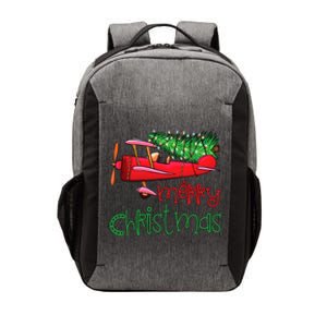 Merry Christmas Airplane Christmas Tree Pilot Xmas Funny Gift Vector Backpack