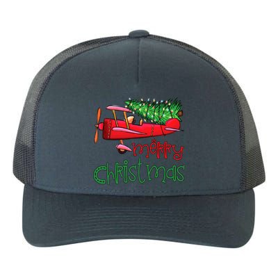 Merry Christmas Airplane Christmas Tree Pilot Xmas Funny Gift Yupoong Adult 5-Panel Trucker Hat