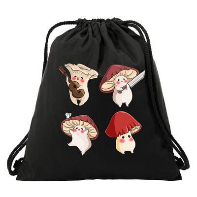 Mushroom Cottagecore Aesthetic Goblincore Drawstring Bag