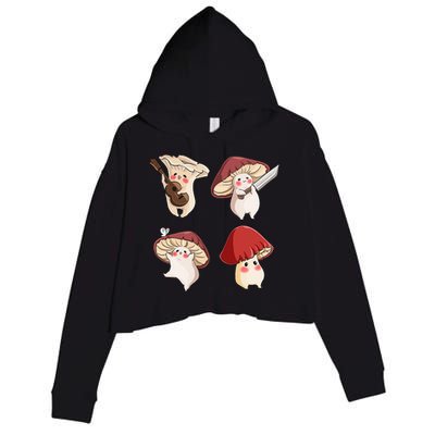 Mushroom Cottagecore Aesthetic Goblincore Crop Fleece Hoodie