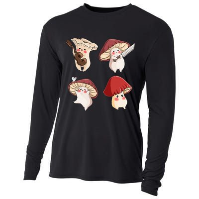 Mushroom Cottagecore Aesthetic Goblincore Cooling Performance Long Sleeve Crew