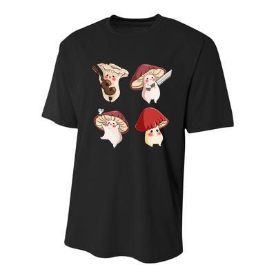 Mushroom Cottagecore Aesthetic Goblincore Youth Performance Sprint T-Shirt