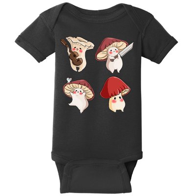 Mushroom Cottagecore Aesthetic Goblincore Baby Bodysuit